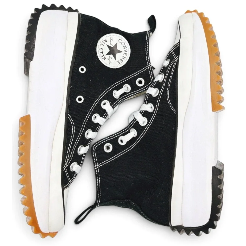 Converse Run Star Hike High Top Platform Shoes US Men 7 Womens 8.5 Black 166800C
